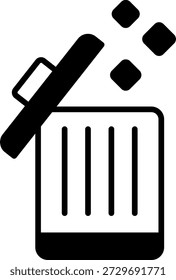 Icono de bote de basura con basura