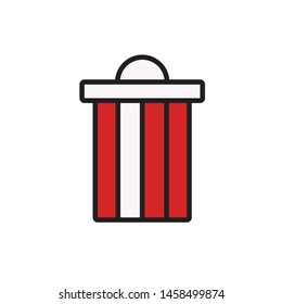 trash can icon. logo element illustration. garbage can design. colored collection. dust bin concept.