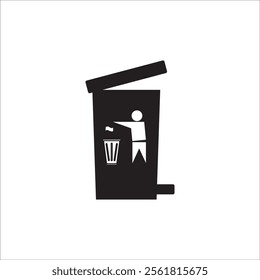 trash can icon logo vector design