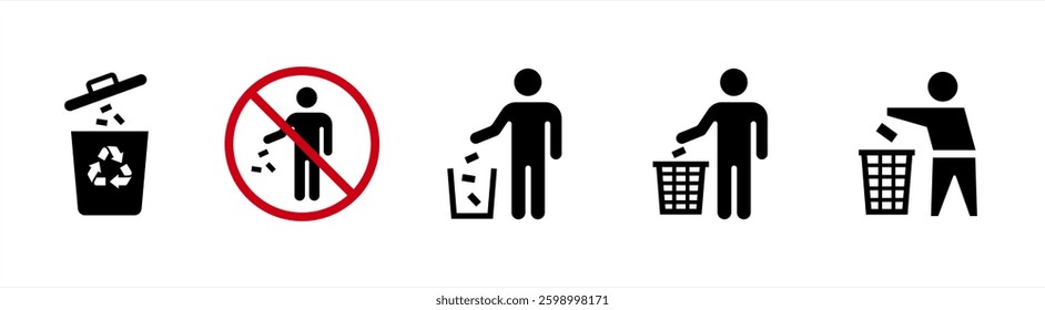 trash can icon logo vector illustration design, vector stock.