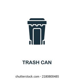 Trash Can icon. Monochrome simple line Housekeeping icon for templates, web design and infographics