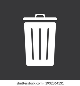 Trash can icon on grey background