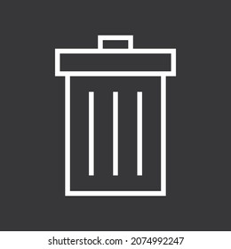 Trash can icon on grey background