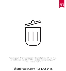 Trash can icon on white background. Vector illustration