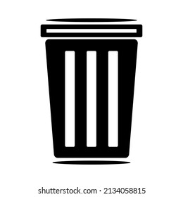 Trash can icon on white background