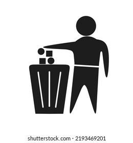 Trash Can Icon On White Background