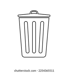 trash can icon on a white background, vector illustration
