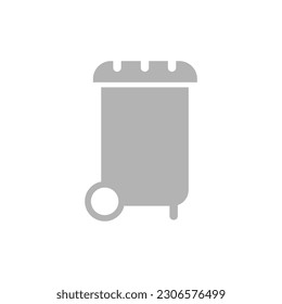 icono de cubo de basura en fondo blanco, ilustración vectorial