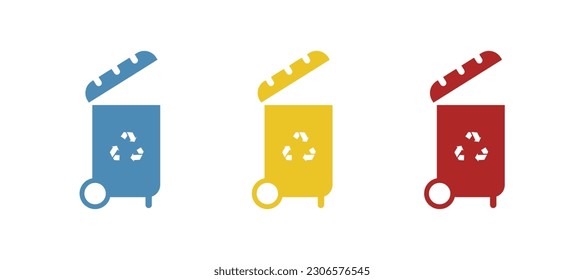 trash can icon on white background, vector illustration