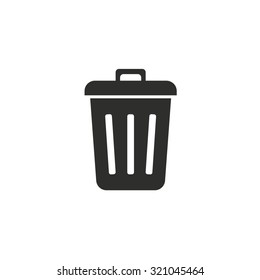 Trash can  icon  on white background. Vector illustration.