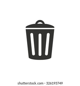 Trash can  icon  on white background. Vector illustration.