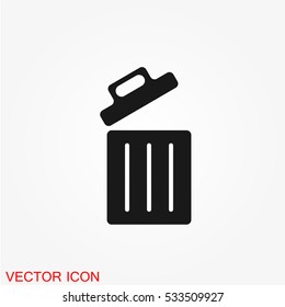 Trash can icon on white background