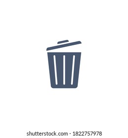 Trash can icon. Trash open outline vector illustration isolated on white background