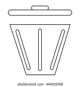 Trash can icon in outline style isolated on white background