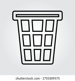Trash can icon, outline vector sign, linear style pictogram isolated on white. Symbol, logo illustration. Editable stroke. Eps10 vector illustration.