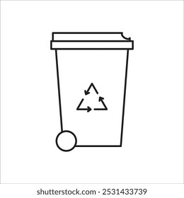 Trash can icon outline vector