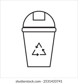 Trash can icon outline vector