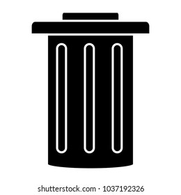 Trash can icon over white background, vector illustration