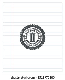 trash can icon pencil effect. Vector Illustration. Detailed.