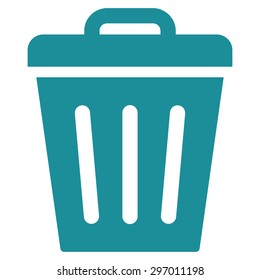 Trash Can icon from Primitive Set. This isolated flat symbol is drawn with soft blue color on a white background, angles are rounded.