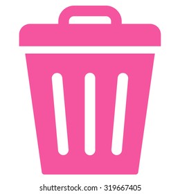 Trash Can icon from Primitive Set. This isolated flat symbol is drawn with pink color on a white background, angles are rounded.
