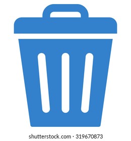 Trash Can icon from Primitive Set. This isolated flat symbol is drawn with cobalt color on a white background, angles are rounded.