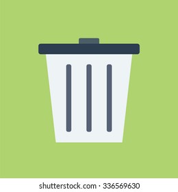 Trash can icon. Recycle icon.