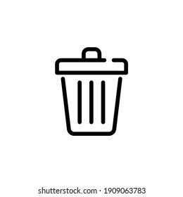 Trash can icon. Recycle bin. Delete or remove symbol for UI design.