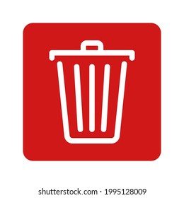 icono de la papelera. Icono de la barra diagonal. signo de la papelera de reciclaje. ilustración vectorial