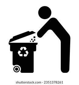 icono de cubo de basura y vector de la papelera de reciclaje