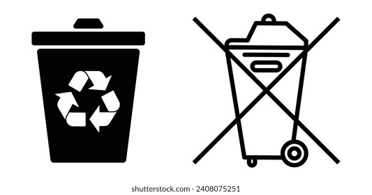 trash can icon, recycle bin logo, recycle bin