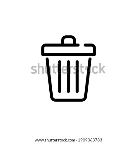 Trash can icon. Recycle bin. Delete or remove symbol for UI design.