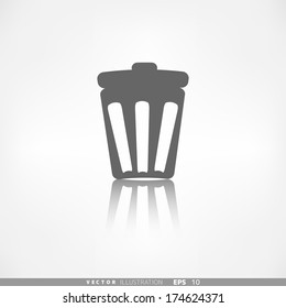 Trash can icon. Recycle symbol. Waste container.