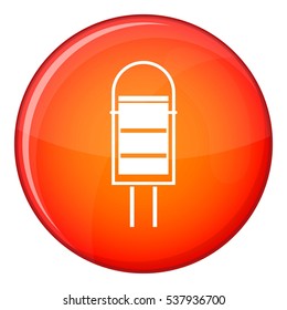 Trash can icon in red circle isolated on white background vector illustration