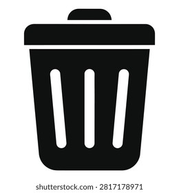 Trash can icon representing delete function on a white background