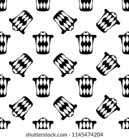 Trash Can Icon Seamless Pattern Vector Art Illustration