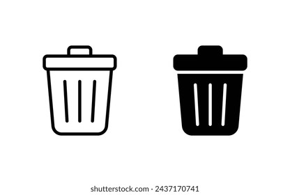 trash can icon set, Trash bin icon, Delete icon vector illustration