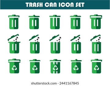 Trash can icon set, simple, diverse and elegant design, for graphic needs, vector eps 10.