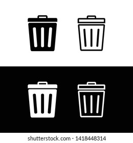 trash can icon set. trash symbol set vector