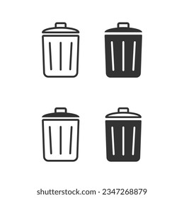 Trash Can Icon Set Vector Design.