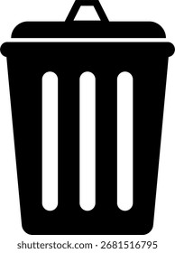 trash can icon silhouette vector 