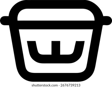 Trash Can Icon Simple Black Outline for Deletion, Recycling, and Waste Management Concepts