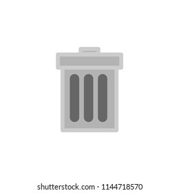 Trash can icon for simple flat style ui design.