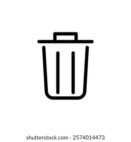 trash can icon, simple flat style, pictogram logo sign symbol vector illustration, isolated on white for mobile app