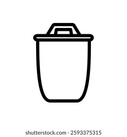 trash can icon, simple flat style, pictogram logo sign symbol vector illustration, isolated on white for mobile app