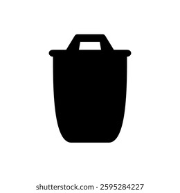 trash can icon, simple flat style, pictogram logo sign symbol vector illustration, isolated on white for mobile app