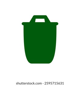 trash can icon, simple flat style, pictogram logo sign symbol vector illustration, isolated on white for mobile app