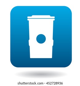 Trash can icon in simple style on a white background