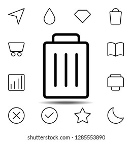 trash can icon. Simple thin line, outline vector element of minimalistic, web icons set for UI and UX, website or mobile application