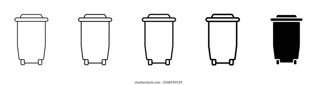 Mülleimer-Symbol Einfache dünne Linie Logo-Set